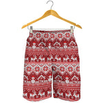 Merry Christmas Knitted Pattern Print Men's Shorts