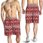 Merry Christmas Knitted Pattern Print Men's Shorts