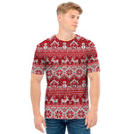 Merry Christmas Knitted Pattern Print Men's T-Shirt