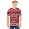 Merry Christmas Knitted Pattern Print Men's T-Shirt