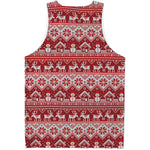 Merry Christmas Knitted Pattern Print Men's Tank Top