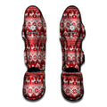Merry Christmas Knitted Pattern Print Muay Thai Shin Guards