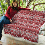 Merry Christmas Knitted Pattern Print Quilt