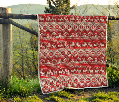 Merry Christmas Knitted Pattern Print Quilt