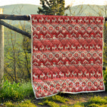 Merry Christmas Knitted Pattern Print Quilt