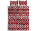 Merry Christmas Knitted Pattern Print Quilt Bed Set