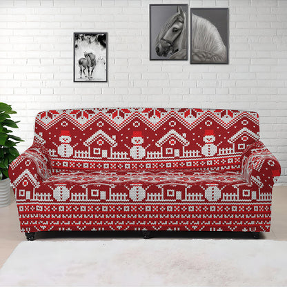 Merry Christmas Knitted Pattern Print Sofa Cover