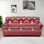 Merry Christmas Knitted Pattern Print Sofa Cover