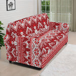 Merry Christmas Knitted Pattern Print Sofa Cover