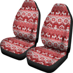 Merry Christmas Knitted Pattern Print Universal Fit Car Seat Covers