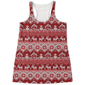 Merry Christmas Knitted Pattern Print Women's Racerback Tank Top