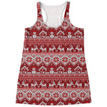 Merry Christmas Knitted Pattern Print Women's Racerback Tank Top