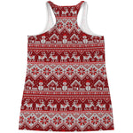 Merry Christmas Knitted Pattern Print Women's Racerback Tank Top