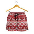 Merry Christmas Knitted Pattern Print Women's Shorts
