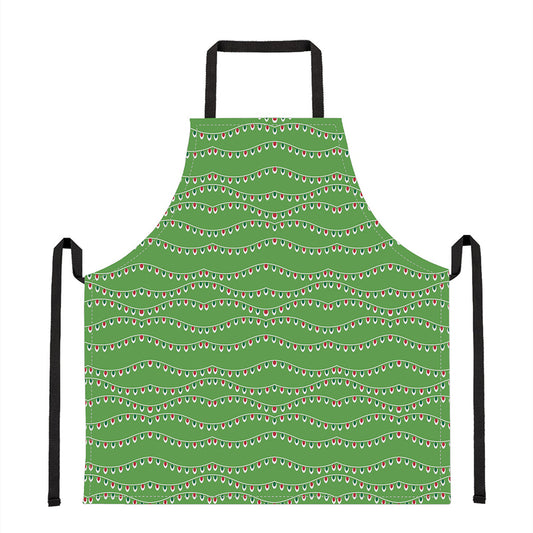 Merry Christmas Lights Pattern Print Apron