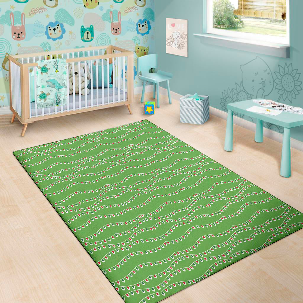 Merry Christmas Lights Pattern Print Area Rug