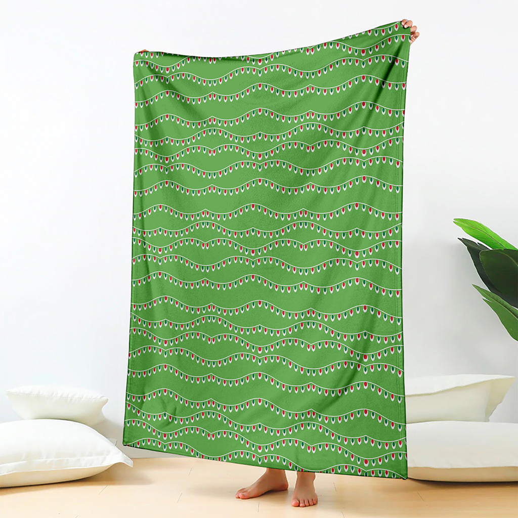 Merry Christmas Lights Pattern Print Blanket