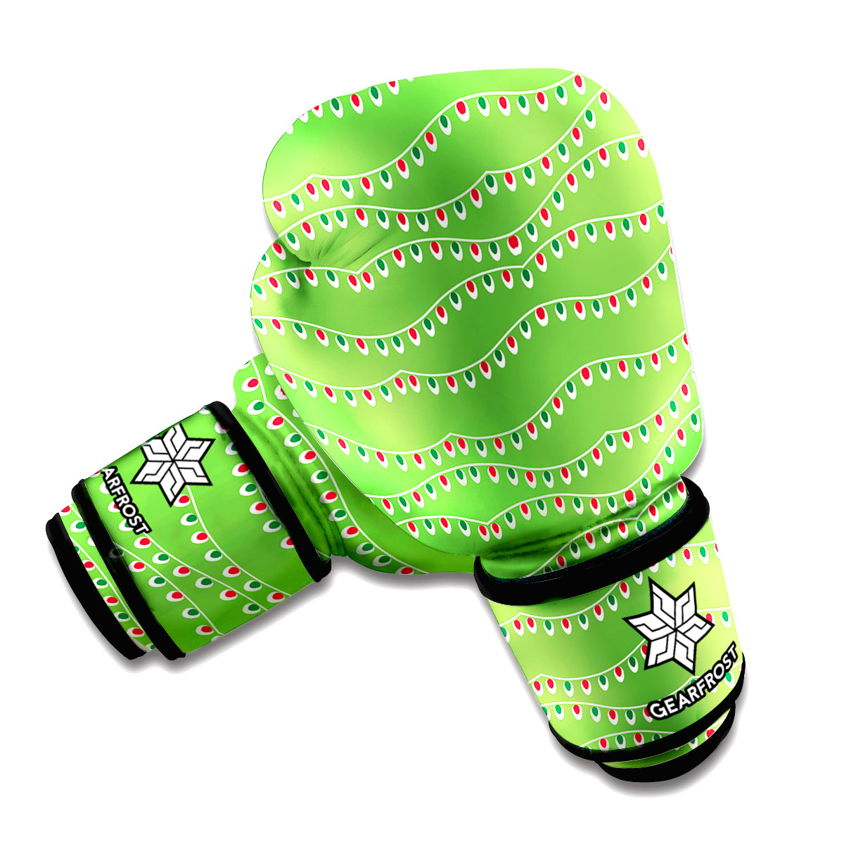 Merry Christmas Lights Pattern Print Boxing Gloves