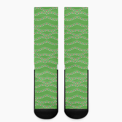 Merry Christmas Lights Pattern Print Crew Socks