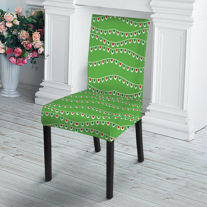 Merry Christmas Lights Pattern Print Dining Chair Slipcover