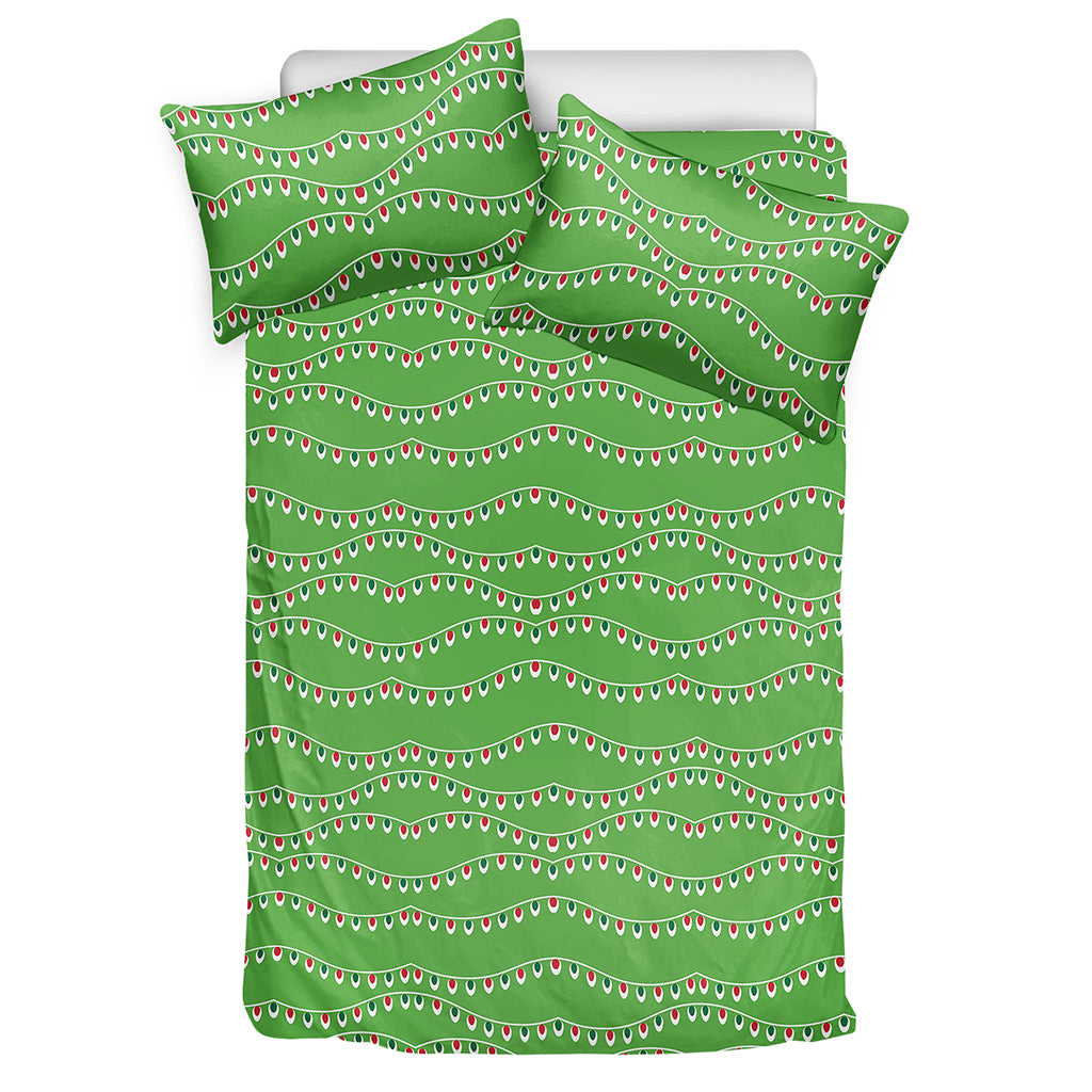 Merry Christmas Lights Pattern Print Duvet Cover Bedding Set