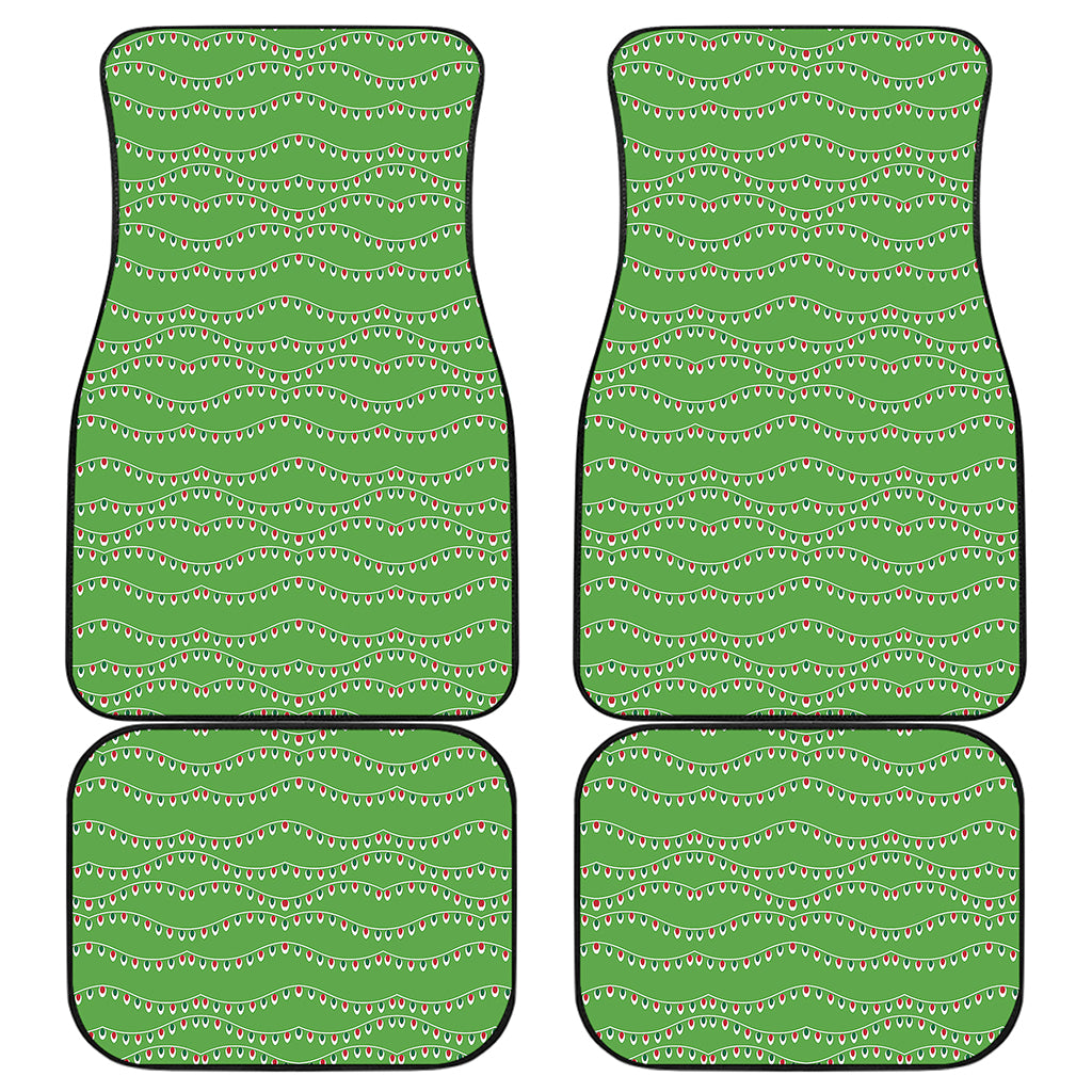 Merry Christmas Lights Pattern Print Front and Back Car Floor Mats