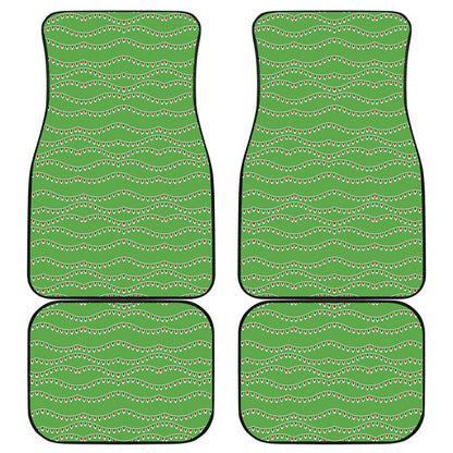 Merry Christmas Lights Pattern Print Front and Back Car Floor Mats