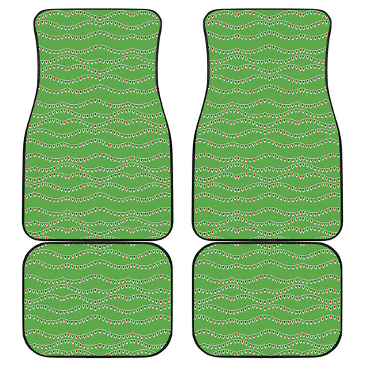 Merry Christmas Lights Pattern Print Front and Back Car Floor Mats