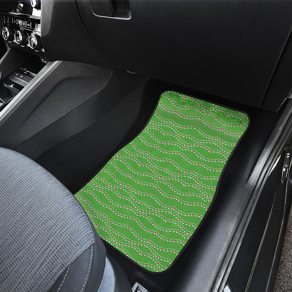 Merry Christmas Lights Pattern Print Front and Back Car Floor Mats