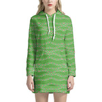 Merry Christmas Lights Pattern Print Hoodie Dress