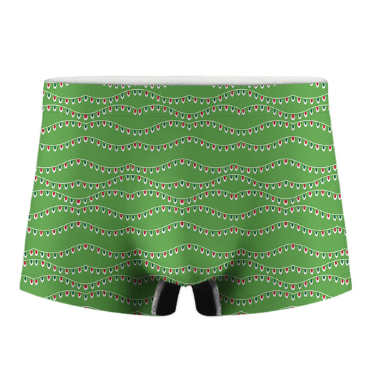 Merry Christmas Lights Pattern Print Men's Boxer Briefs