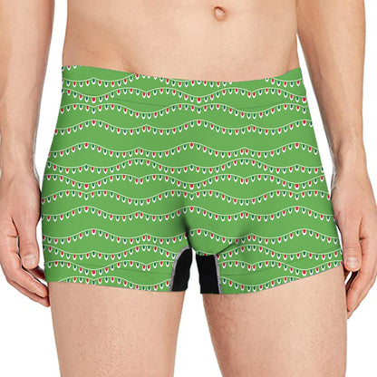 Merry Christmas Lights Pattern Print Men's Boxer Briefs