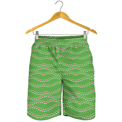Merry Christmas Lights Pattern Print Men's Shorts