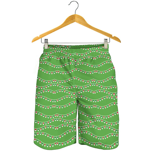 Merry Christmas Lights Pattern Print Men's Shorts