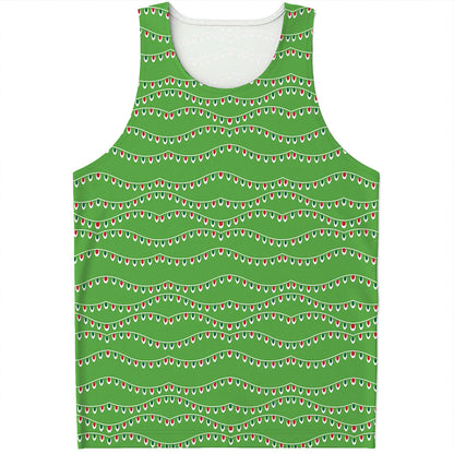 Merry Christmas Lights Pattern Print Men's Tank Top