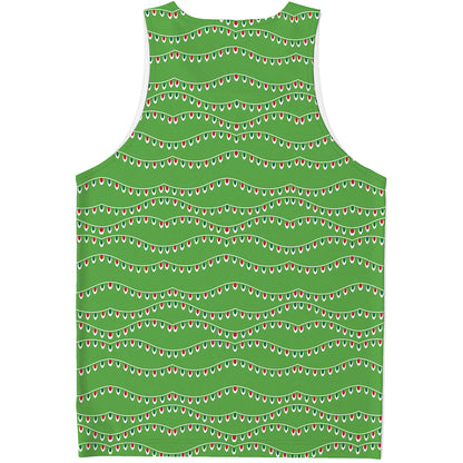 Merry Christmas Lights Pattern Print Men's Tank Top