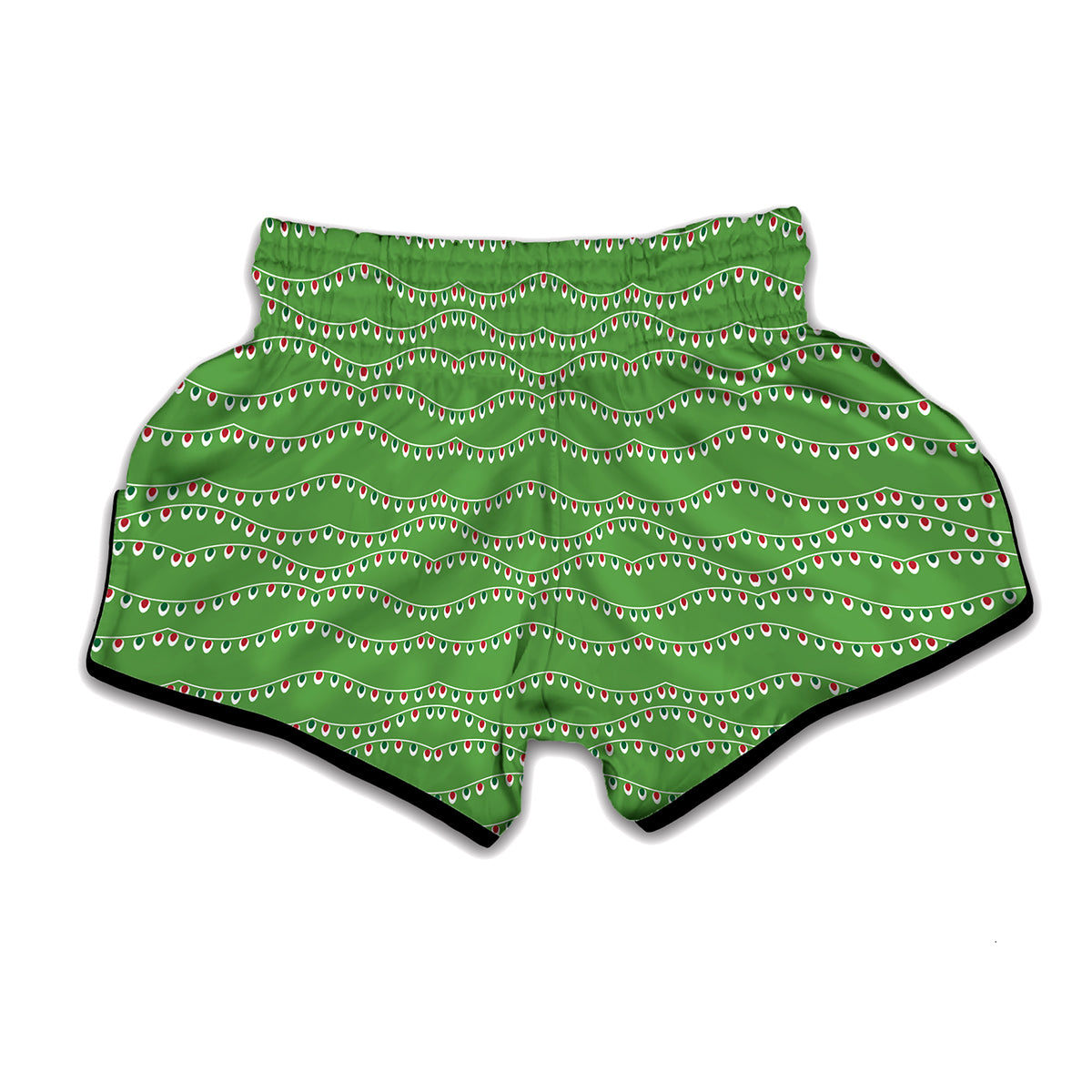 Merry Christmas Lights Pattern Print Muay Thai Boxing Shorts
