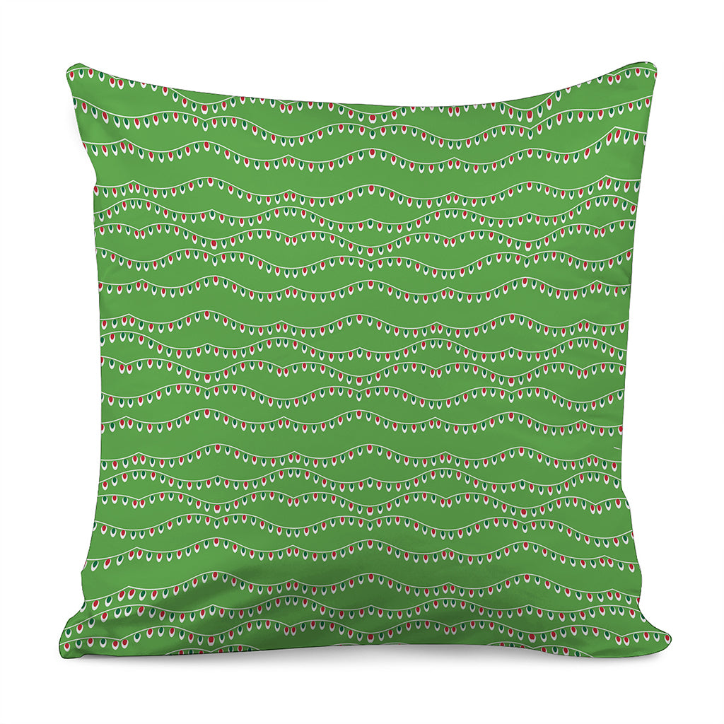 Merry Christmas Lights Pattern Print Pillow Cover