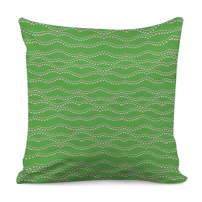 Merry Christmas Lights Pattern Print Pillow Cover