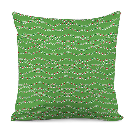 Merry Christmas Lights Pattern Print Pillow Cover