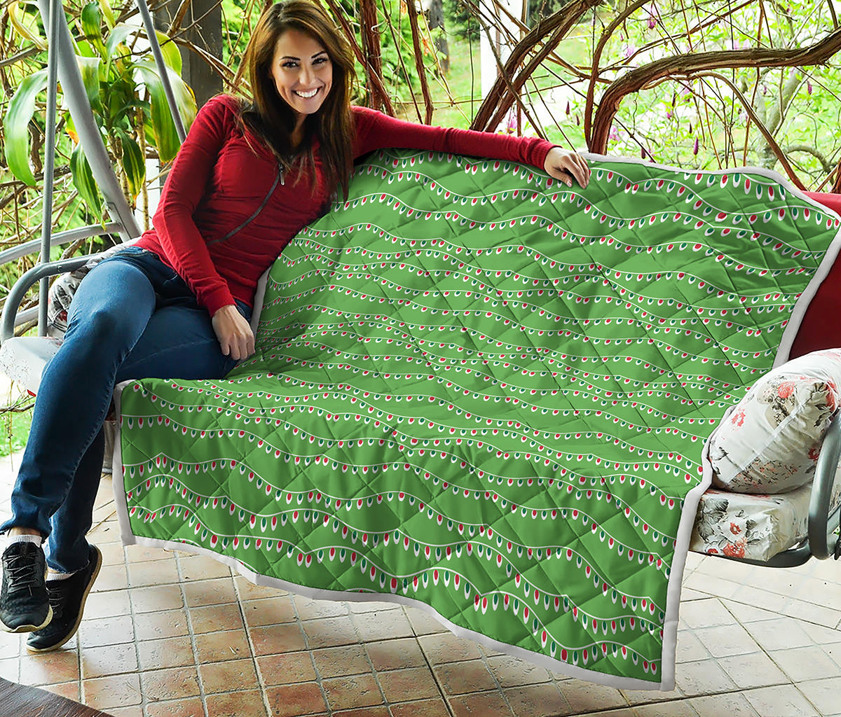 Merry Christmas Lights Pattern Print Quilt