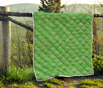Merry Christmas Lights Pattern Print Quilt