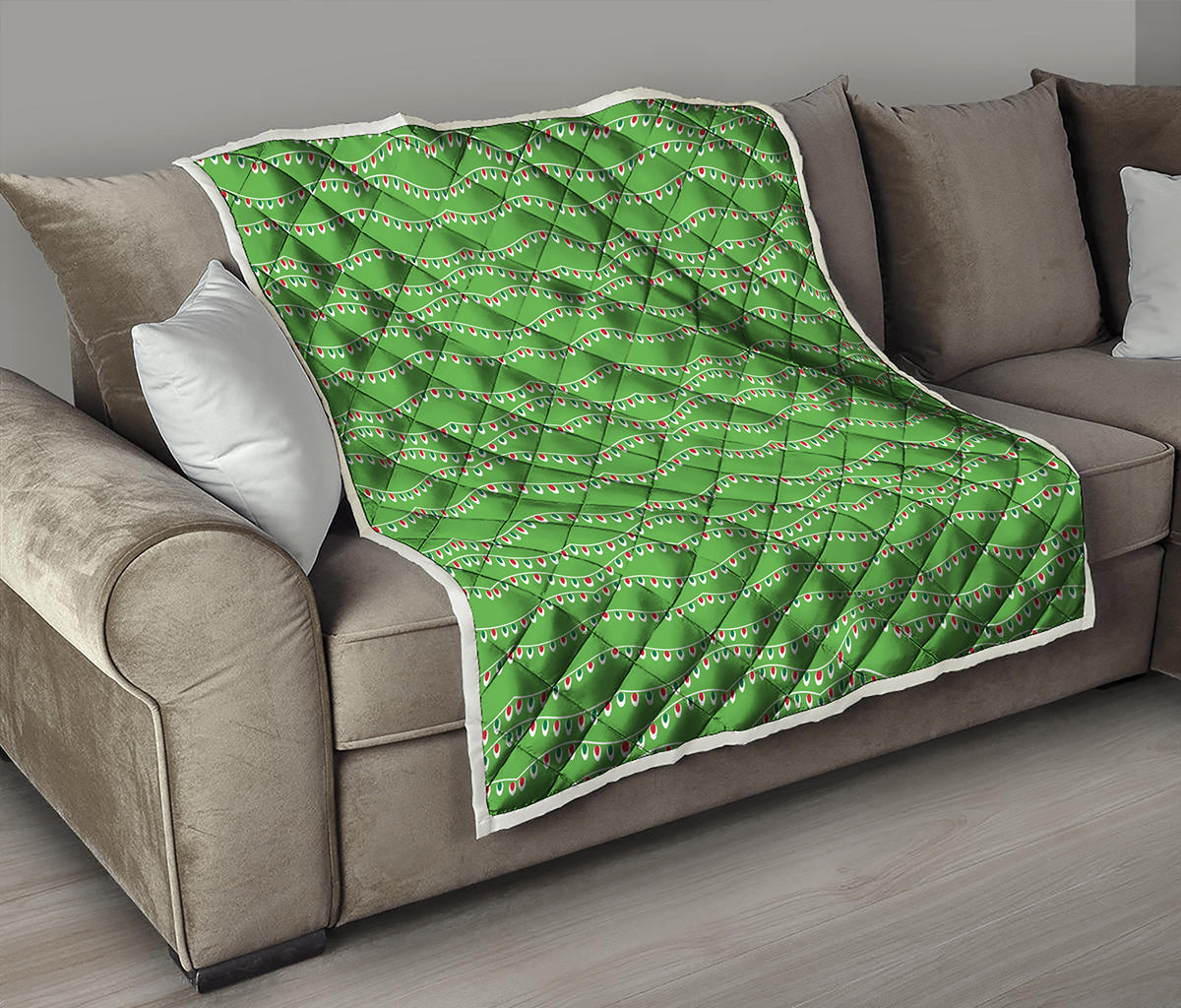 Merry Christmas Lights Pattern Print Quilt