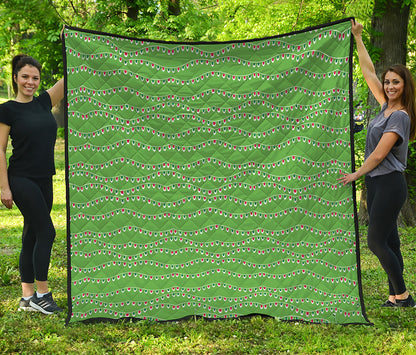 Merry Christmas Lights Pattern Print Quilt