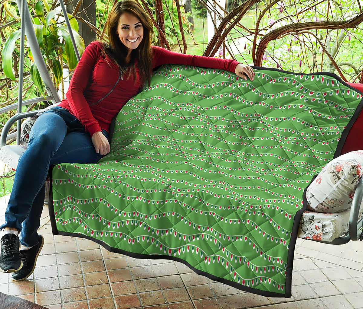 Merry Christmas Lights Pattern Print Quilt