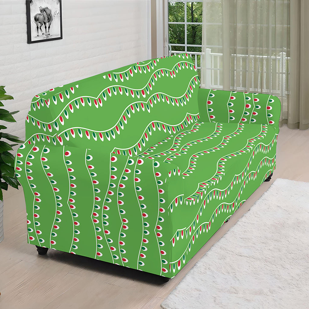 Merry Christmas Lights Pattern Print Sofa Cover