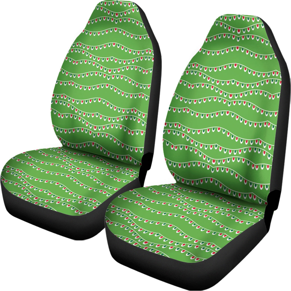 Merry Christmas Lights Pattern Print Universal Fit Car Seat Covers