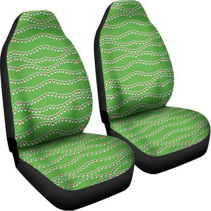 Merry Christmas Lights Pattern Print Universal Fit Car Seat Covers