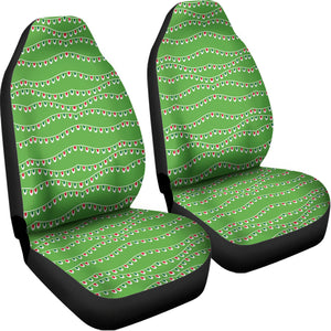 Merry Christmas Lights Pattern Print Universal Fit Car Seat Covers