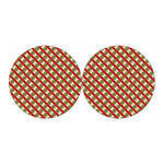 Merry Christmas Plaid Pattern Print Car Coasters